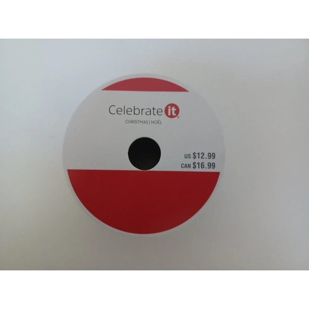 Celebrate It Wired Ribbon Black White Check 2.5 inch 20 ft roll NEW